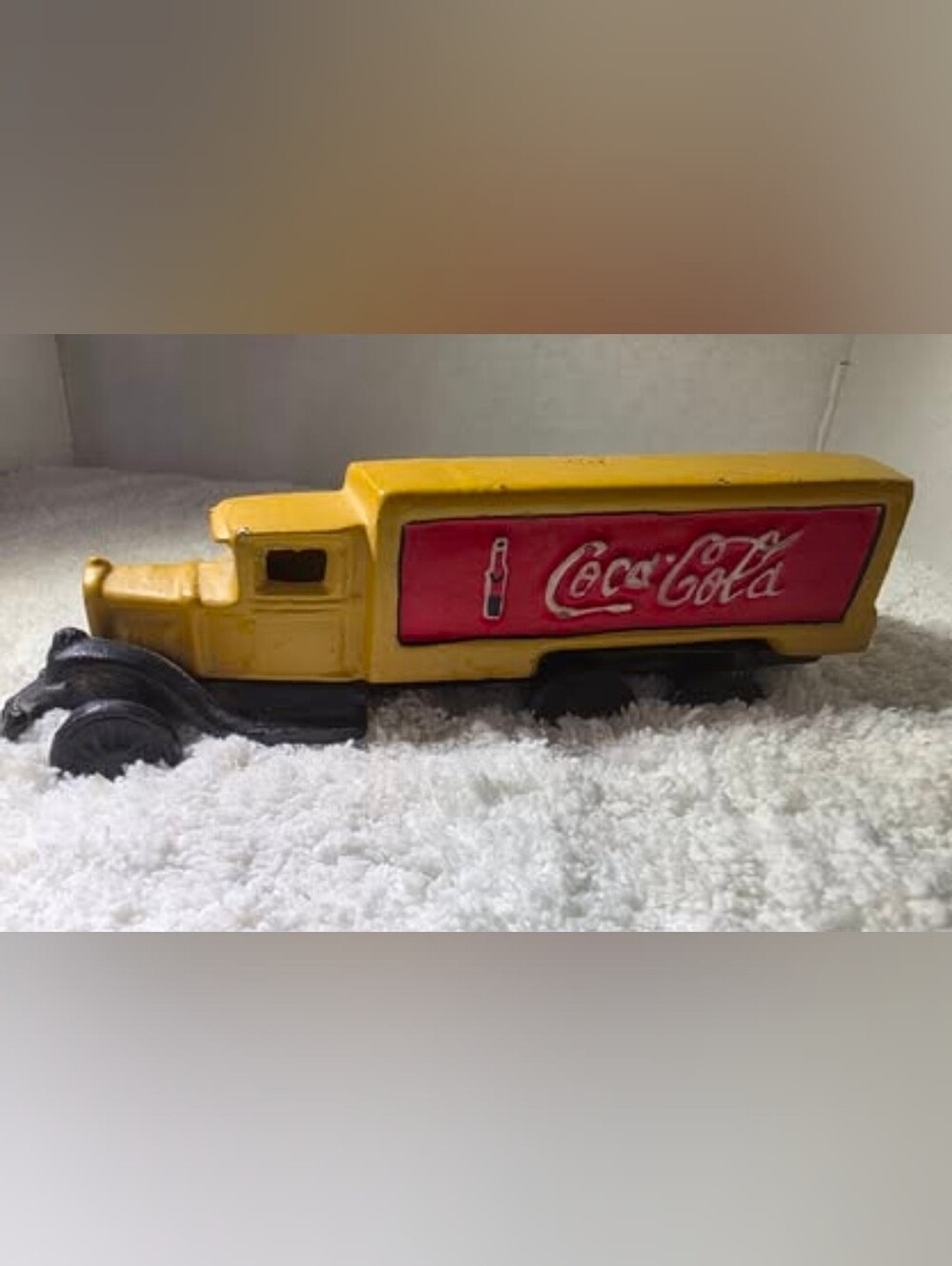 Vintage Coca-Cola Vintage 1930's Cast Iron Yellow & Red Delivery Truck 7.5"